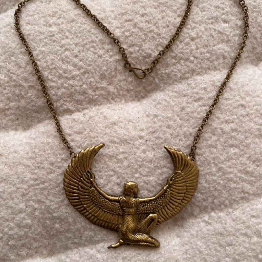 Isis Goddess Necklace Solid Brass - image 5